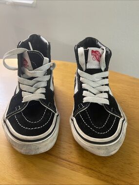 Vans Kids Black and White High-Top Sneakers